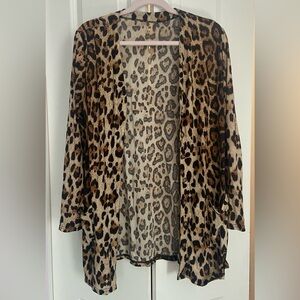 Leopard Print Open Cardigan